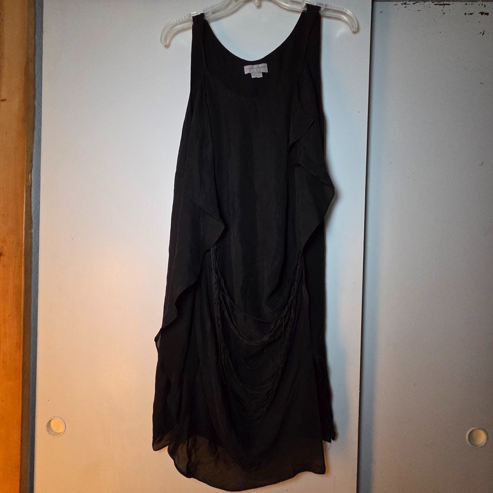 Under.Ligne By Doo.Ri Women's 6 100% Silk Little Black Dress Festival Whimsigoth